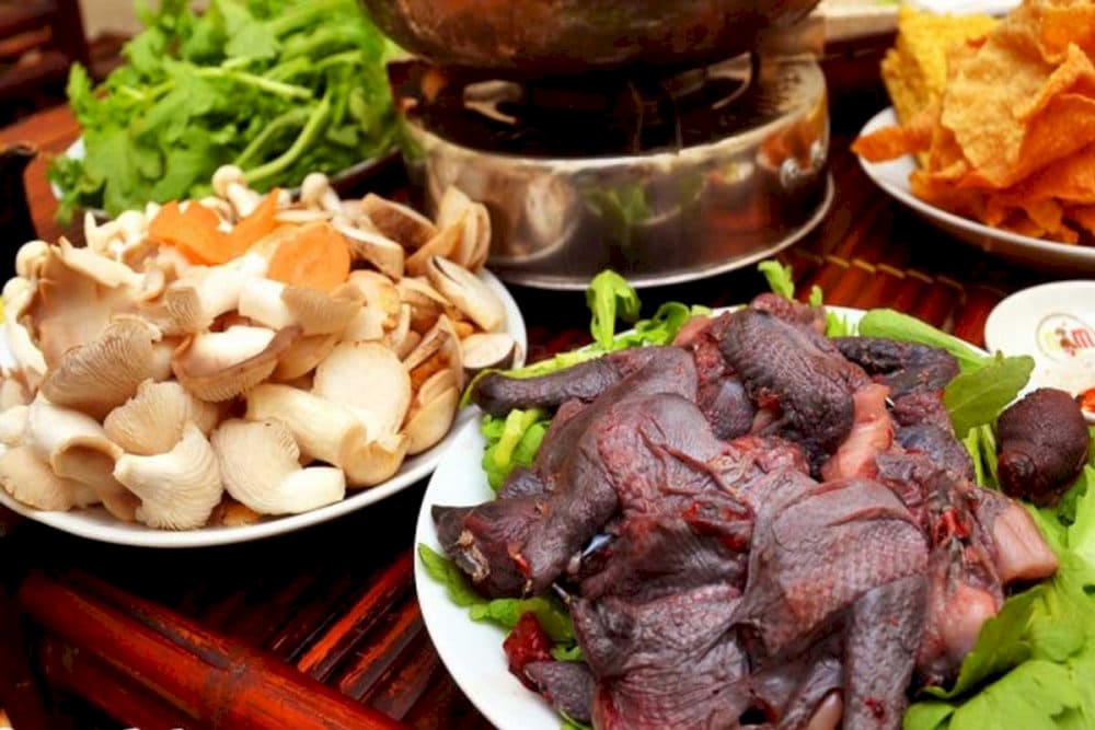 A pot of herbal black chicken hotpot – warming and nourishing
